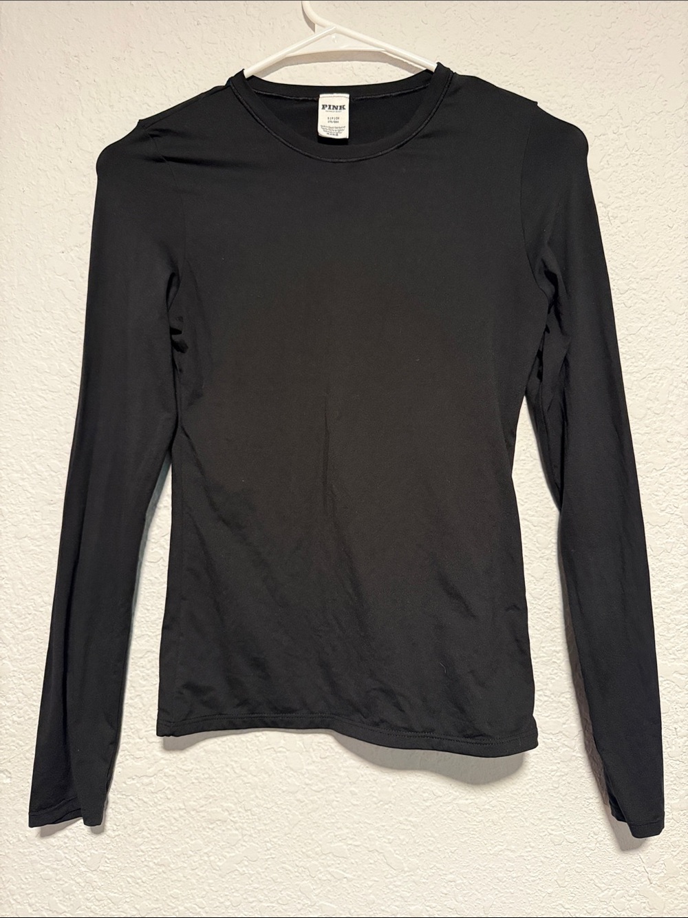 PINK Victoria's Secret Black Long Sleeve Crewneck Shirt Kit girl woman